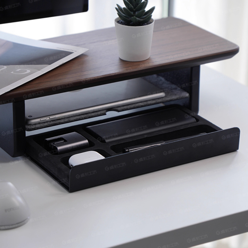 Desk Setup Ergonomic - Monitorständer, Erhöhung, Aufbewahrungsschubladen, Büro-Schreibtisch-Organizer, Computer-Aufbewahrungsregal, ergonomisches