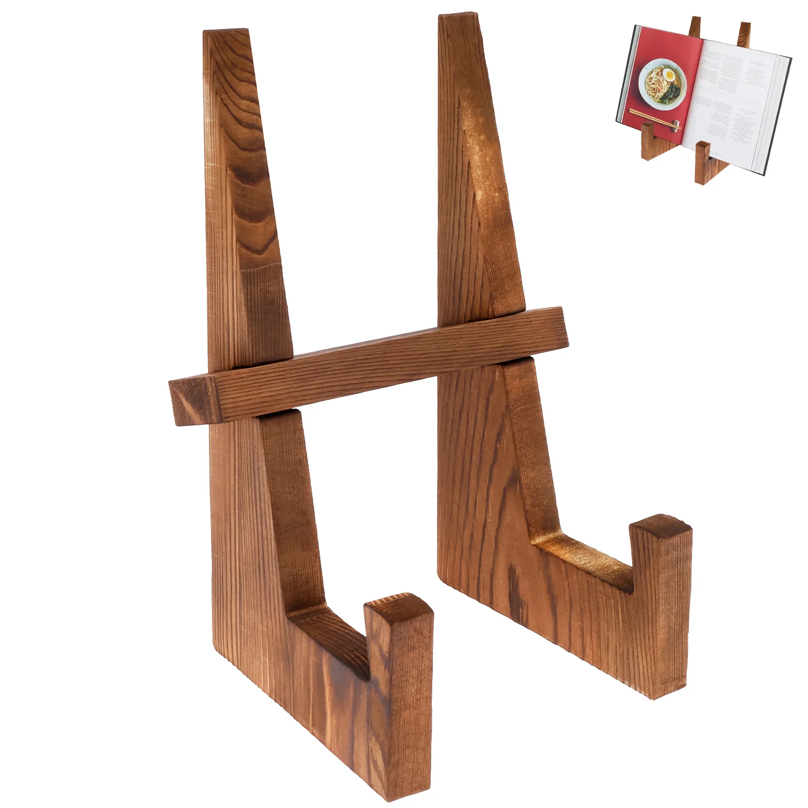 Desk Setup Photo - Holz-Tellerständer Desktop-Rezeptbuchhalter CD-Schallplattenhalter zur Präsentation von