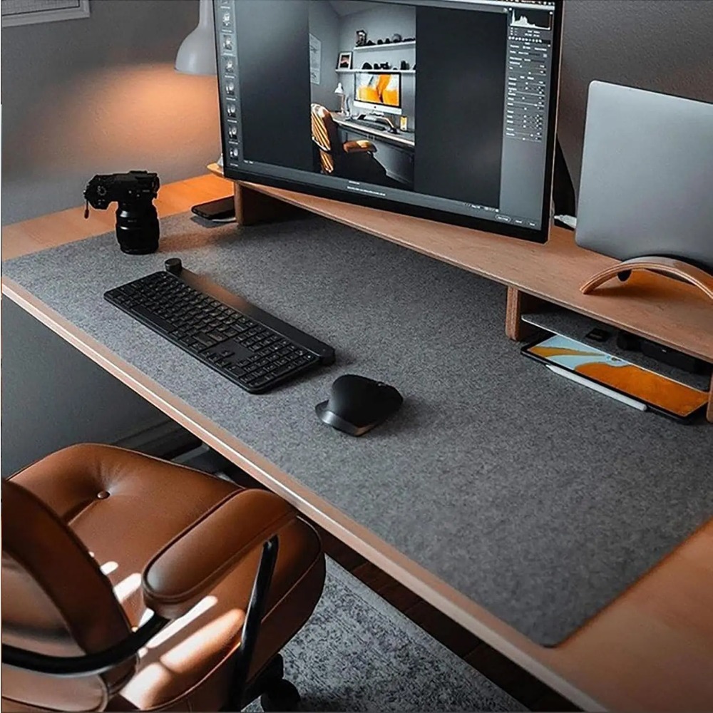 Desk Setup Ergonomic - Filz-Schreibtischunterlage, Computermatte für den Schreibtisch (31,5