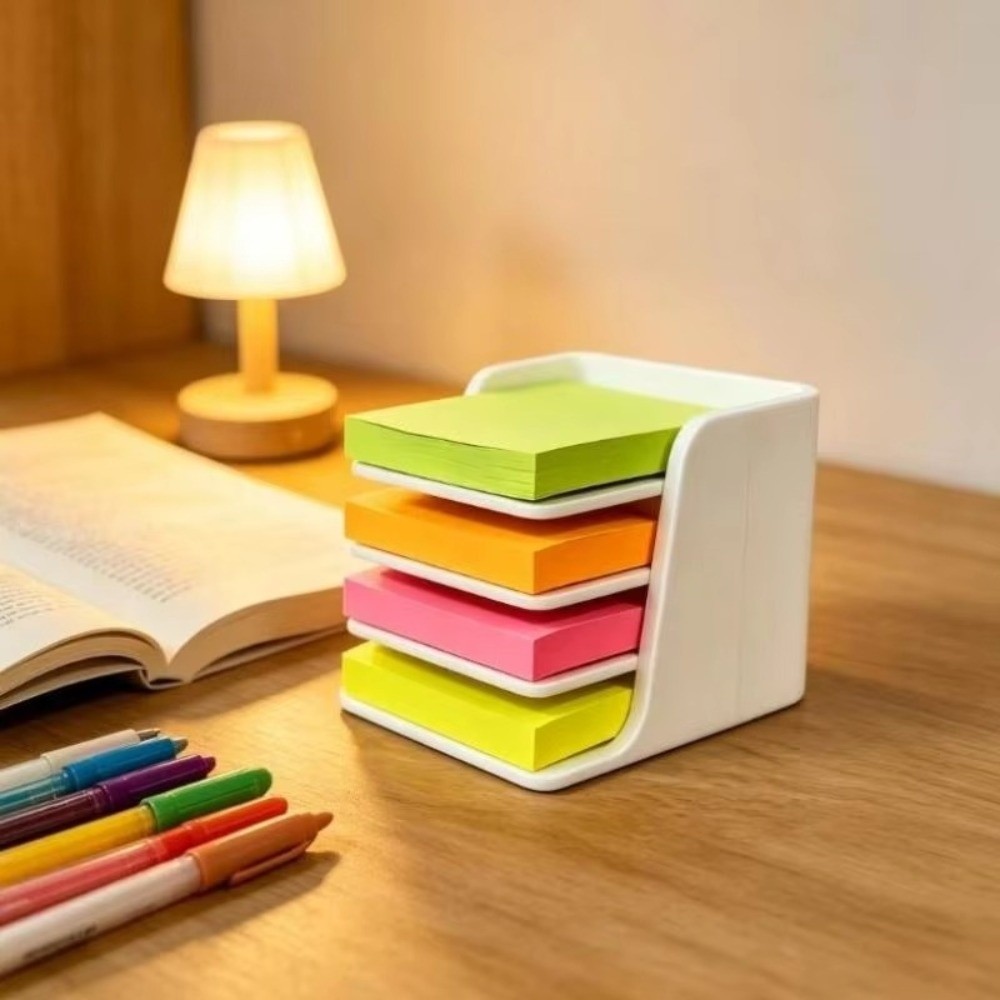 Sticky Memo Holder - Stapelbarer Haftnotizhalter aus Kunststoff mit Unterteilungen,