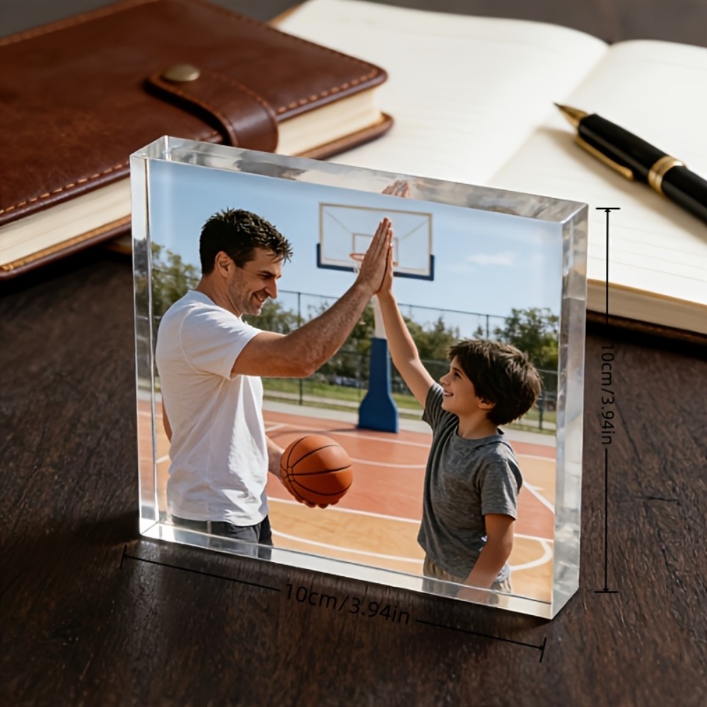 Desk Setup Photo - Personalisierte Foto-Acryl-Tischplakette, Kunstvolles Paar- und Familienbild,