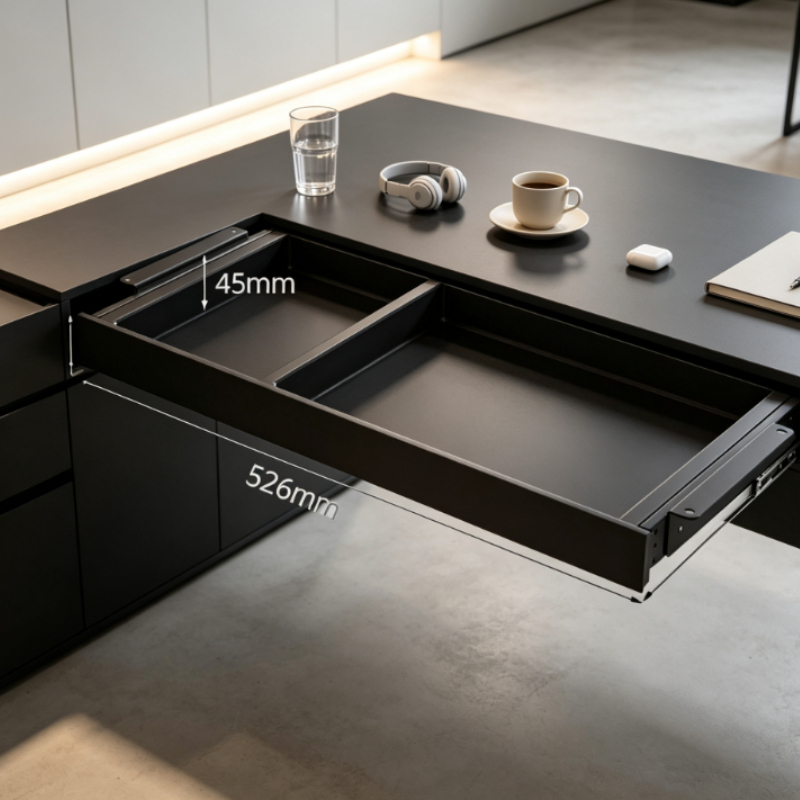 Desk Setup For Office - Premium Ausziehbare Aufbewahrungsschale für Untertisch, Multifunktionaler